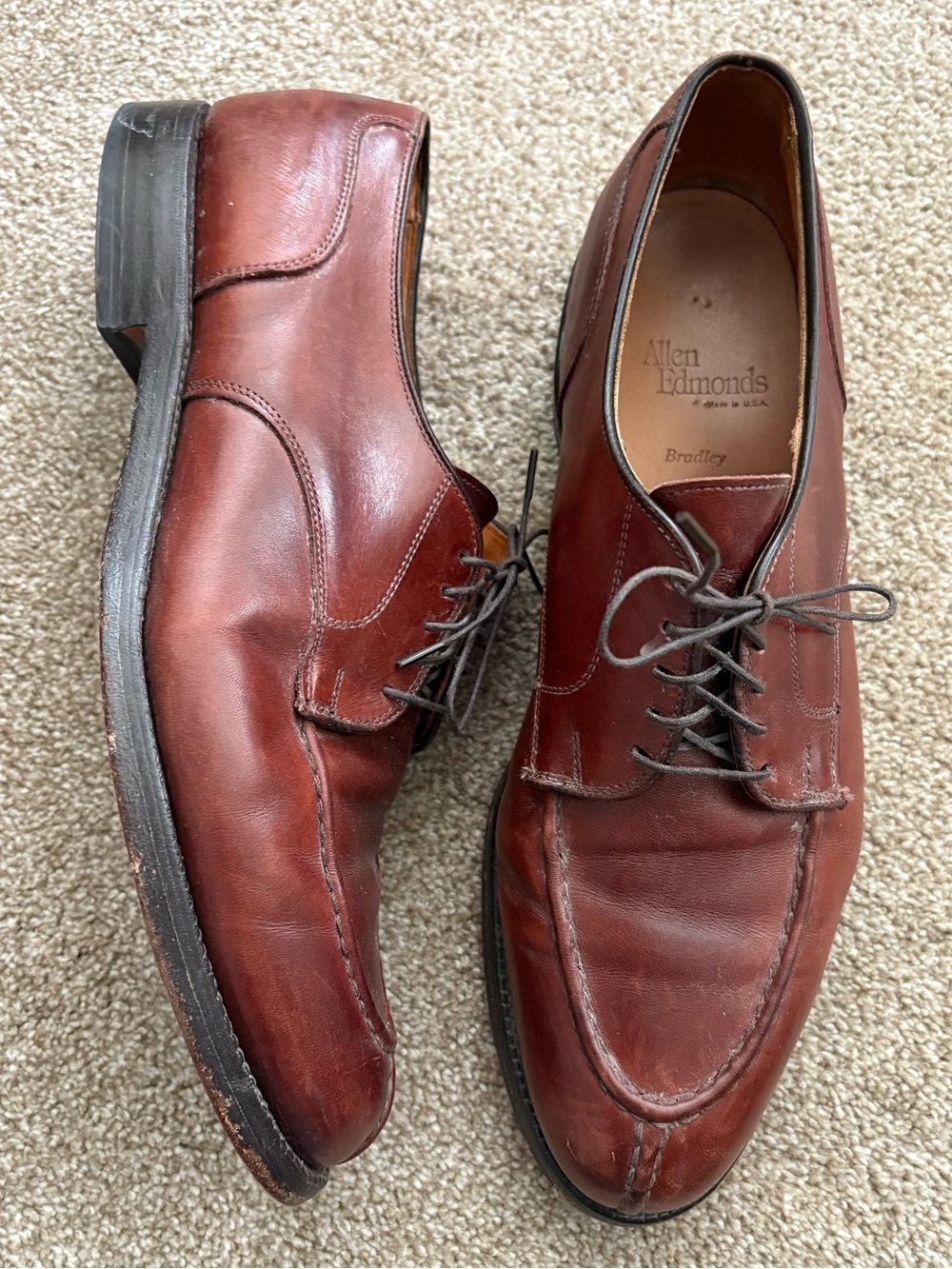 Allen Edmonds Bradley Brown Lace Up Dress Shoes Size 12 D Preppy Classic